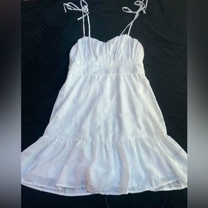 Speechless white dress with floral embellishments